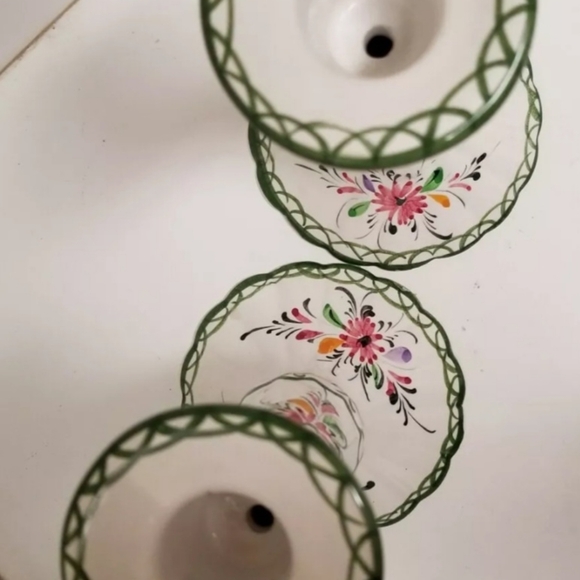 Porcelain Handpainted Pair 7" Candle Holders RCCL Portugal Signed & Numbered - Picture 7 of 7